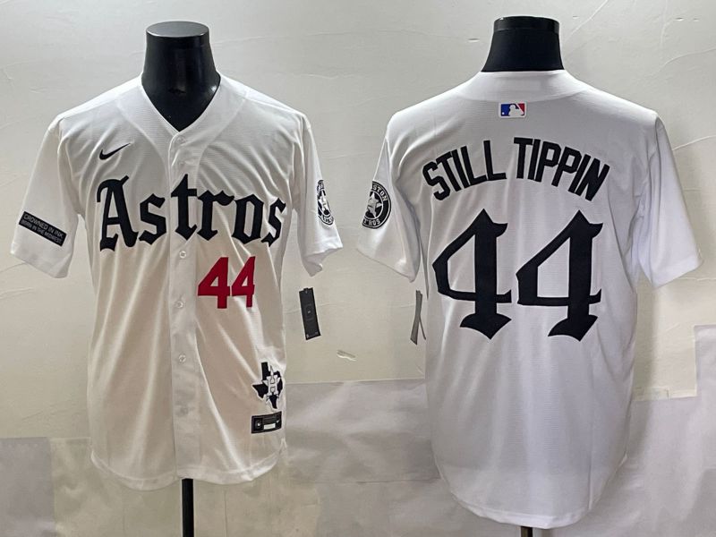 Men 2025 Houston Astros #44 Still Tippin White Five generations Joint Name Nike MLB Jersey style 4